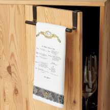 Toalha de cozinha do menu francês