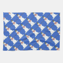 Toalha de cozinha do Natal dos bonecos de neve