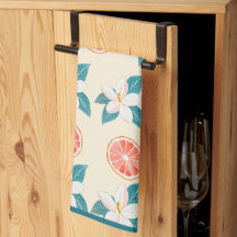 Toalha de Cozinha Flor de Verão Toranja – Design d