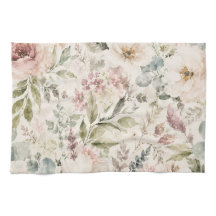 Toalha de Cozinha Floral Romântica - Jardim Aquare