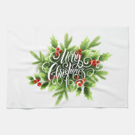 Toalha de Cozinha Natal Alegre Azevinho