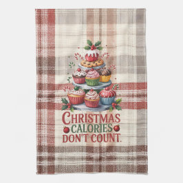 Toalha de Cozinha Natal Calorias Não Contam Engraç