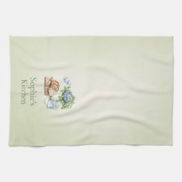 Toalha de Cozinha Personalizada com Hortênsias, No