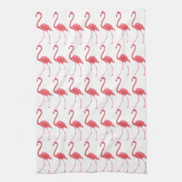 Toalha de cozinha rosa flamingos
