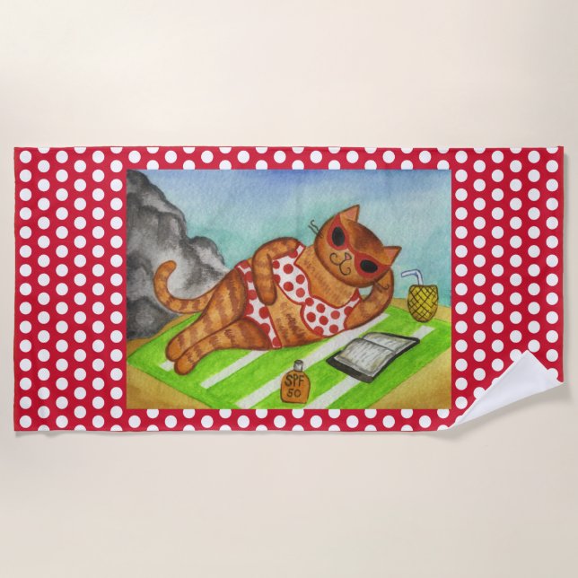 Toalha de gato de praia em grana (Frente)