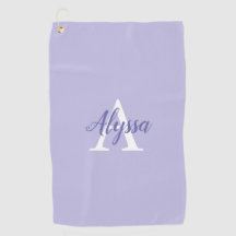Toalha de golfe com Script Monograma de Lavanda Ro