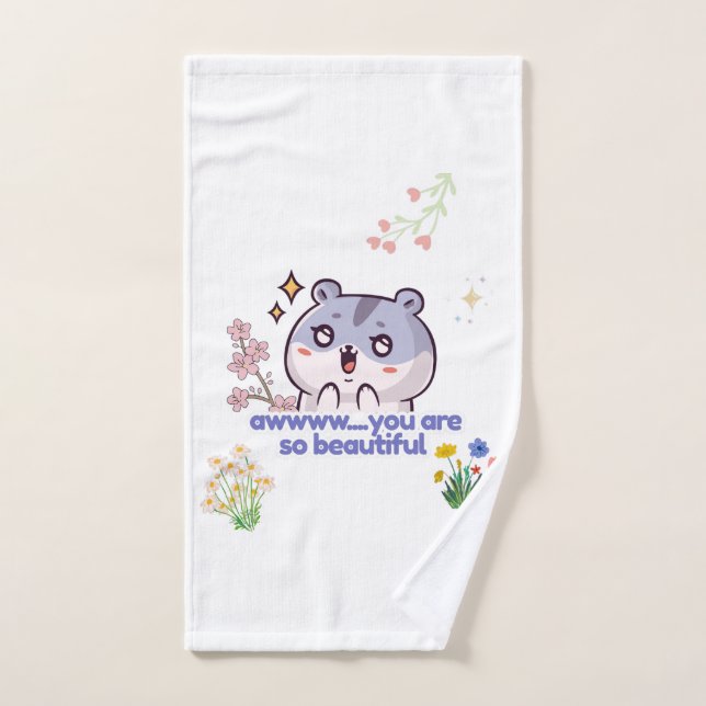Toalha de Hamster Estética Fofa (Toalha de mão)