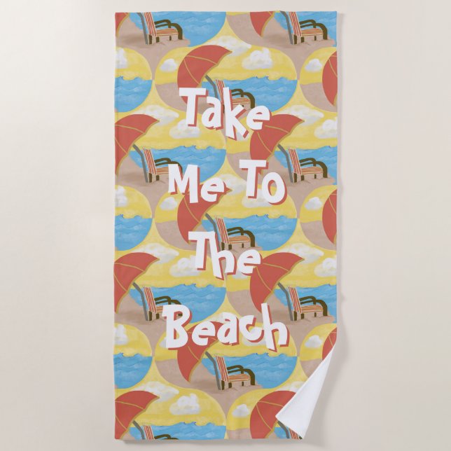 Toalha de Ilustração Leve-me à Praia (Frente)