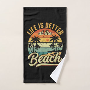 Toalha De Mão A Vida é Melhor na Praia Férias de Verão Retrô