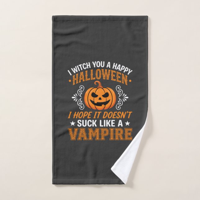 Toalha De Mão Abóbora de Vampiro Engraçada de Halloween (Toalha de mão)