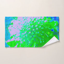 Toalha De Mão Abstrato - Flor retrógrado na Lavanda e no Verde l