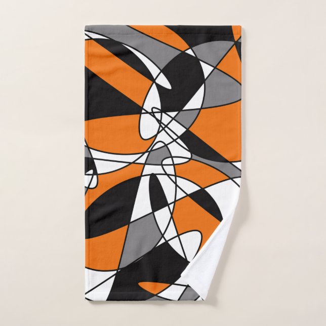 Toalha De Mão Abstrato - laranja e cinza. (Toalha de mão)