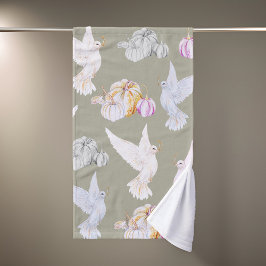 Toalha De Mão Ação de Graças de Abóbora de Aquarelas e de Portas