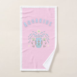 Toalha De Mão Água-Rosa, zodíaco, impressão de signo estelar