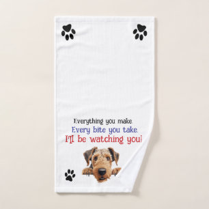 Toalha De Mão Airedale Kitchen Towel, Estarei te observando