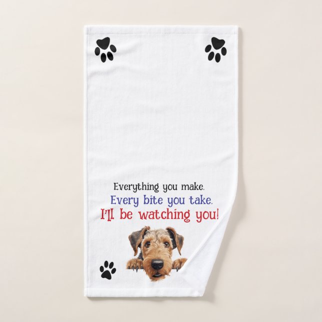 Toalha De Mão Airedale Kitchen Towel, Estarei te observando (Toalha de mão)