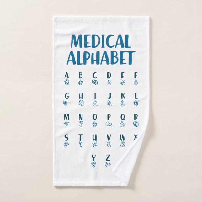 Toalha De Mão Alfabeto Médico (Toalha de mão)