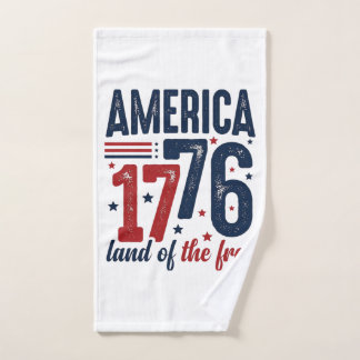 Toalha De Mão América 1776 Terra Livre Camisa Patriótica Vintage