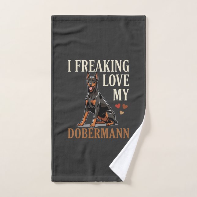 Toalha De Mão Amor Dobermann Amante de Cachorro (Toalha de mão)