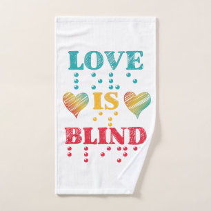 Toalha De Mão Amor é Cego Corações em Braille