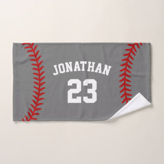 Toalha De Mão Annette Baseball Player Name Gray