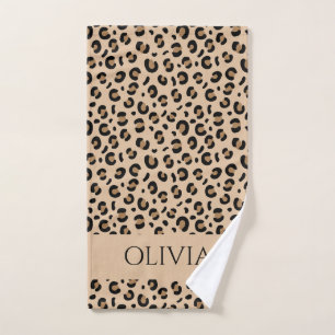 Toalha de mão ao estilo leopardo com impressões de