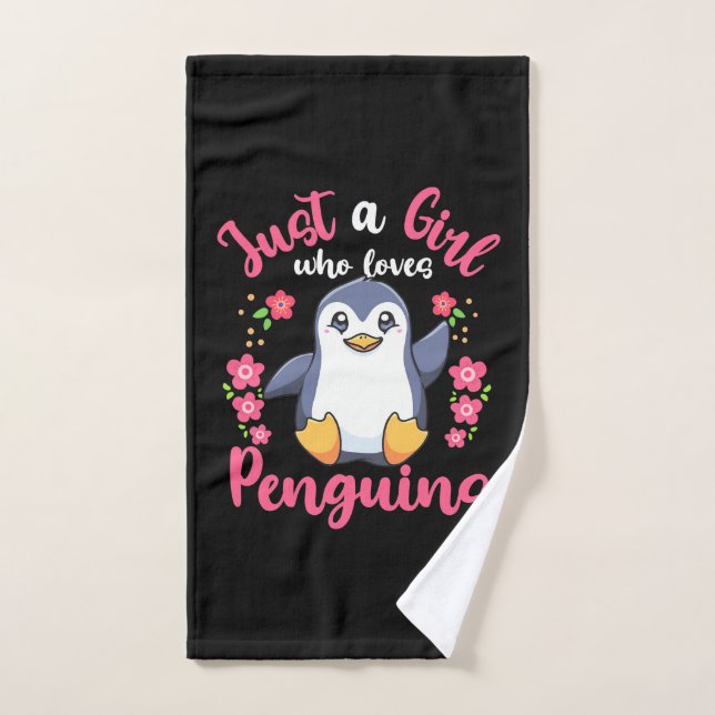 Toalha De Mão Apenas Uma Menina Que Ama Pinguins (Toalha de mão)