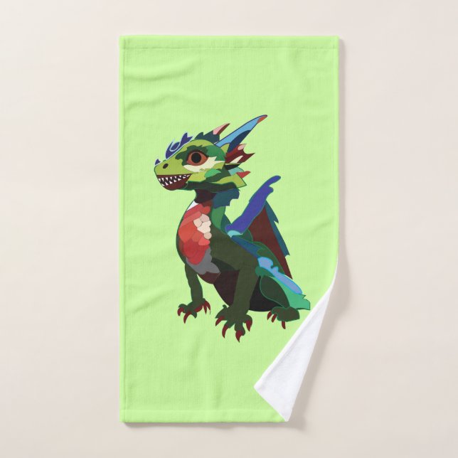Toalha De Mão Arte de Dragão Colorido (Toalha de mão)