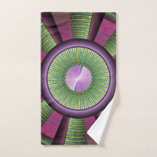 Toalha De Mão Arte Fractal Decorativa Moderna Arredondada E Colo