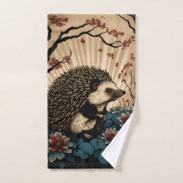 Toalha De Mão Arte Japonesa Hedgehog Wash Cloth