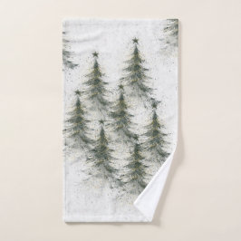 Toalha De Mão Árvores de Natal na Floresta