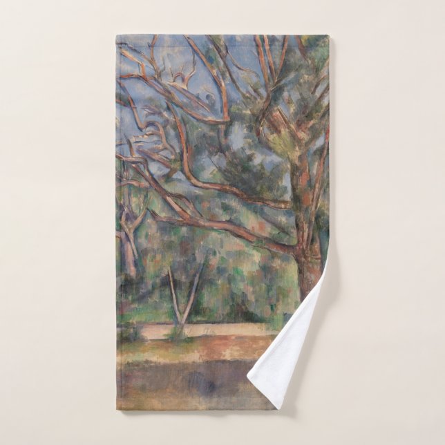 Toalha De Mão Árvores e Estrada, Paisagem Pós-Impressionista (Toalha de mão)