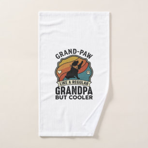 Toalha De Mão Avô Pata Vovô Cachorro Retro Pôr do Sol Bandana_1