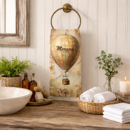 Toalha De Mão Balão de Ar Quente Vintage Personalizado | Viagem