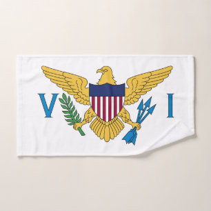 Toalha De Mão Bandeira das Ilhas Virgens Americanas Patriota
