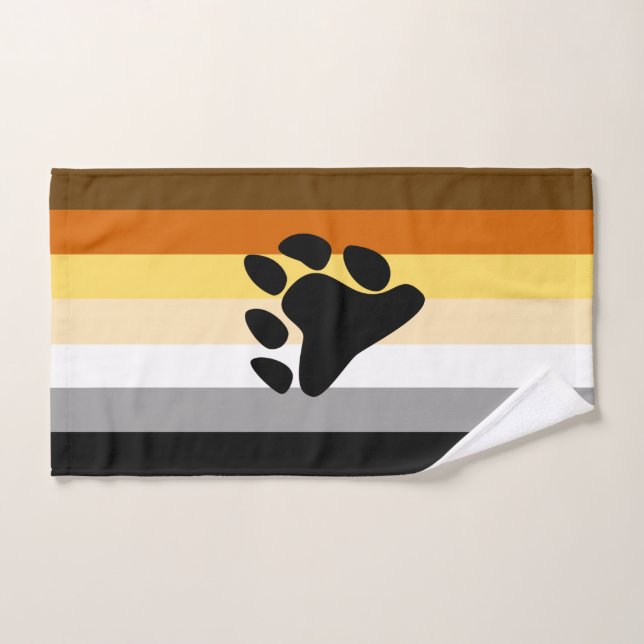 Toalha De Mão Bandeira do Orgulho Urso com Pata (Toalha de mão)