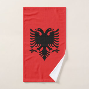 Toalha De Mão Bandeira Patriótica Albanesa