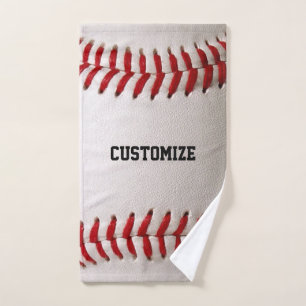 Toalha De Mão Baseball com texto personalizável