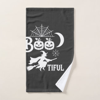 Toalha De Mão Bela decoração de Halloween da bruxa da lua Design