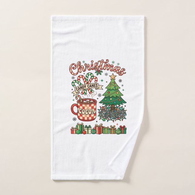 Toalha De Mão Bengalas de Natal Cacau Caos Árvore Caneca Present (Toalha de mão)