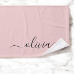 Toalha De Mão Blush Dusty Pink Modern Script Girly Monograma Nom<br><div class="desc">Blush Dusty Pink Simples Script Monograma Nome Toalhas do banheiro. Isto faz o doce e perfeito aniversário de 16 anos,  casamento,  chá de panela,  aniversário,  chá de fraldas ou festa de solteira presente para alguém que ama luxo de luxo e estilos quíticos.</div>