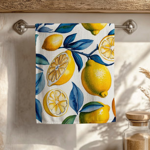 Toalha De Mão Bold Blue Italiano Positano Lemon