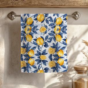 Toalha De Mão Bold Blue Italiano Positano Lemon