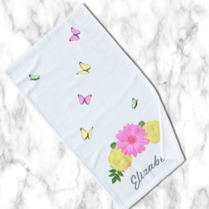 Toalha De Mão Borboleta Floral