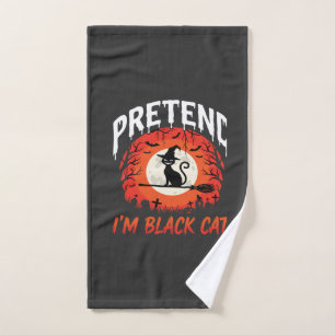 Toalha De Mão Bruxa de Gato Preto do Halloween Disfarce