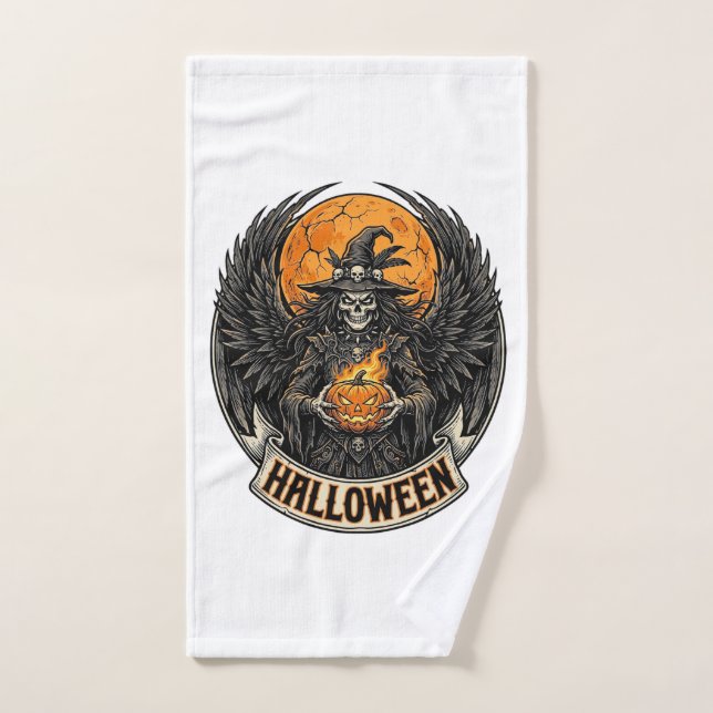 Toalha De Mão Bruxa de Halloween Gótico Vintage (Toalha de mão)