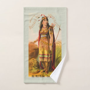 Toalha De Mão Buffalo Bill Cody Handsomest Indian Maiden 1880