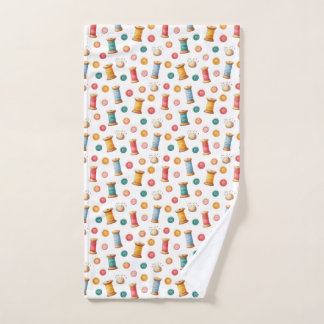 Toalha De Mão Bunte Knöpfe und Garne- Nähen- Muster