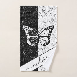 Toalha De Mão Butterfly Romântica Girly Aestic & Elegant Name