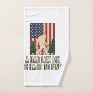 Toalha De Mão Camisa Bigfoot Pai Bandeira Americana Vintage Desi